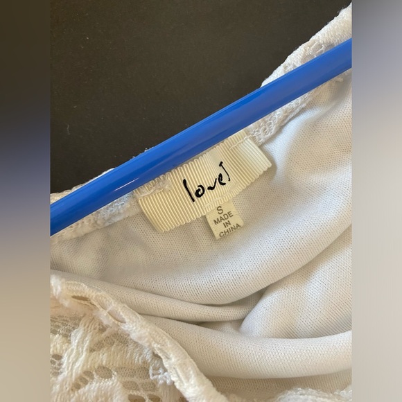 Love J White Bodycon Maxi Dress w/ Floral Lace Pattern Size S - Picture 6 of 6